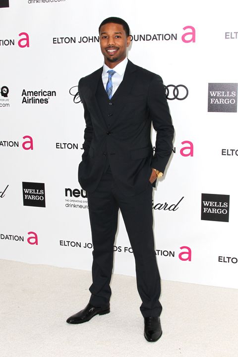 los angeles, ca   february 26  actor michael b jordan arrives at the 20th annual elton john aids foundations oscar viewing party held at west hollywood park on february 26, 2012 in west hollywood, california  photo by frederick m browngetty images