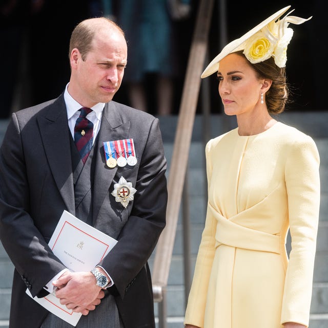 london, england june 03 prince william, duke of cambridge and catherine, duchess of cambridge attend the national service of thanksgiving at st pauls cathedral on june 03, 2022 in london, england the platinum jubilee of elizabeth ii is being celebrated from june 2 to june 5, 2022, in the uk and commonwealth to mark the 70th anniversary of the accession of queen elizabeth ii on 6 february 1952 on june 03, 2022 in london, england the platinum jubilee of elizabeth ii is being celebrated from june 2 to june 5, 2022, in the uk and commonwealth to mark the 70th anniversary of the accession of queen elizabeth ii on 6 february 1952 photo by samir husseinwireimage,