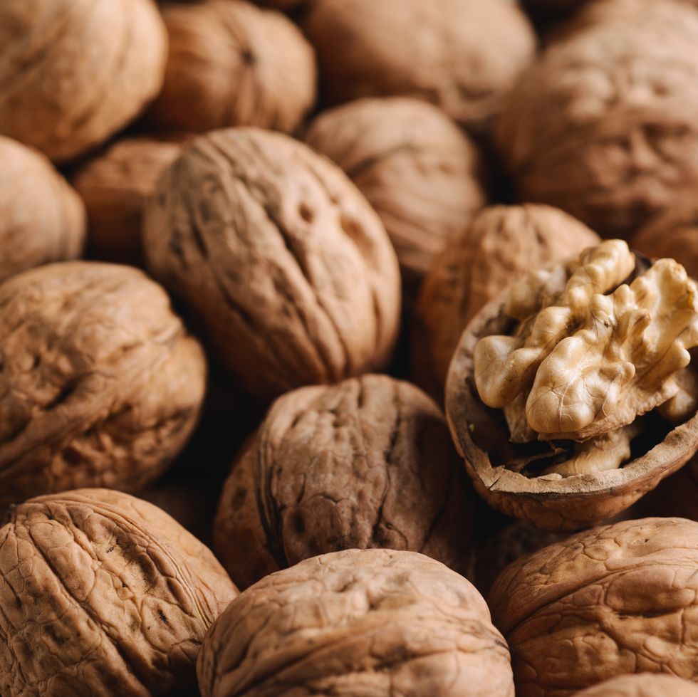 full frame shot of walnuts background