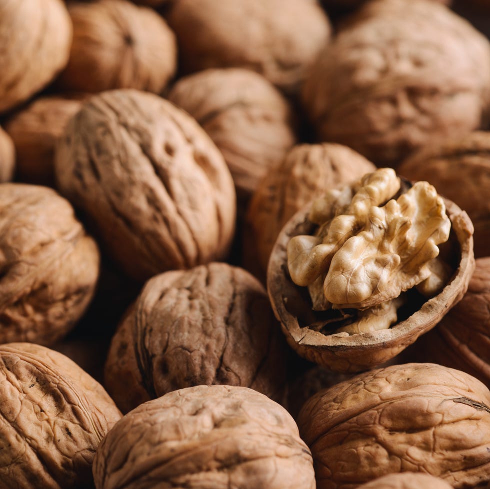full frame shot of walnuts background