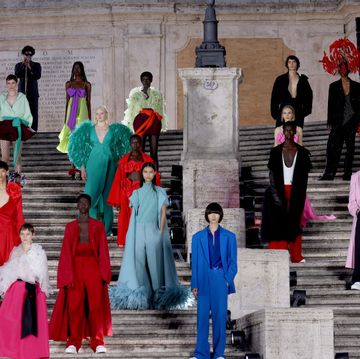 rome, italy july 08 models walk on the runway at the valentino haute couture fallwinter 2223 fashion show on july 08, 2022 in rome, italy photo by franco origliagetty images