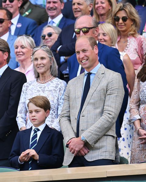 london, england   july 10 prince george of cambridge and prince william, duke of cambridge attend the wimbledon mens singles final at the all england lawn tennis and croquet club on july 10, 2022 in london, england photo by karwai tangwireimage
