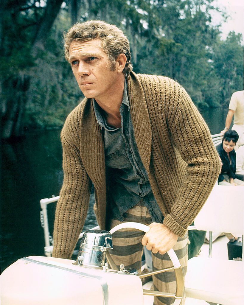 american actor steve mcqueen 1930 1980 at the wheel of a boat, circa 1965 photo by silver screen collectiongetty images