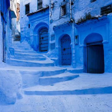 de blauwe medina van chefchaouen in marokko