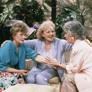 golden girls    season 1    pictured l r rue mcclanahan as blanche devereaux, betty white as rose nylund, bea arthur as dorothy petrillo zbornak, circa 1986 photo by gary nullnbcu photo bank