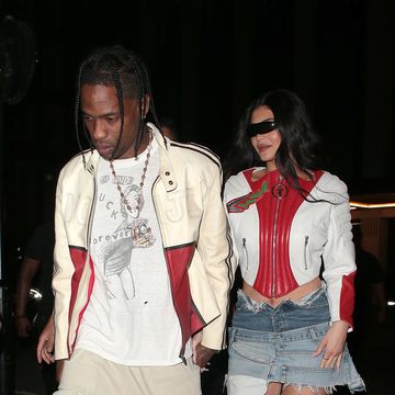 london, england   august 06  travis scott and kylie jenner are seen on a night out at the twenty two in mayfair on august 06, 2022 in london, england photo by ricky vigil mgc images