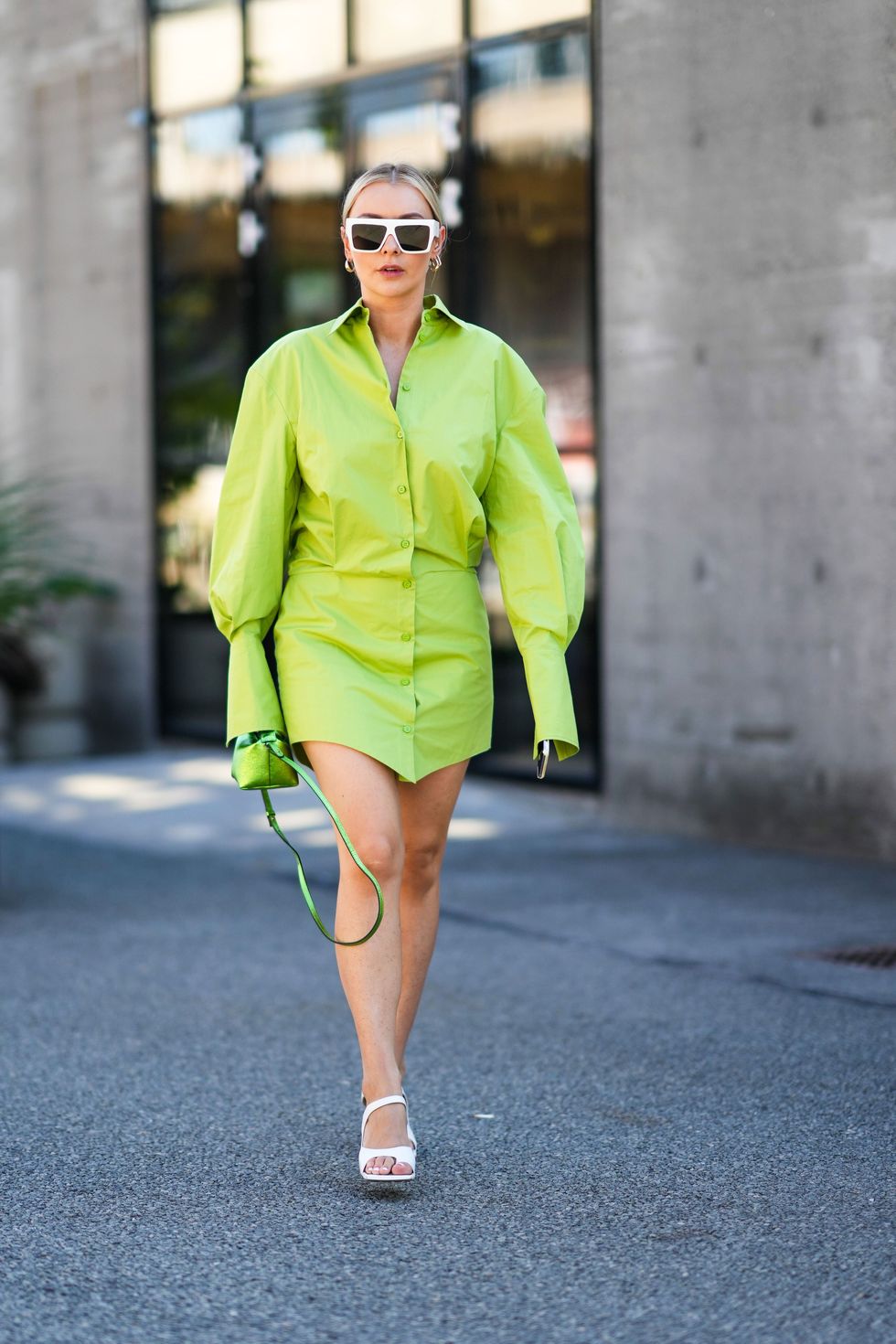 lime green dress summer outfit idea