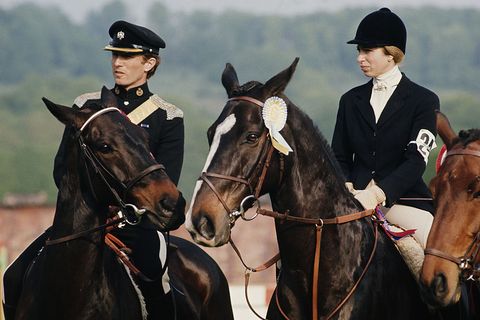 princess anne, the princess royal and her husband mark phillips at an equestrian event, circa 1985 photo by tim graham photo library via getty images