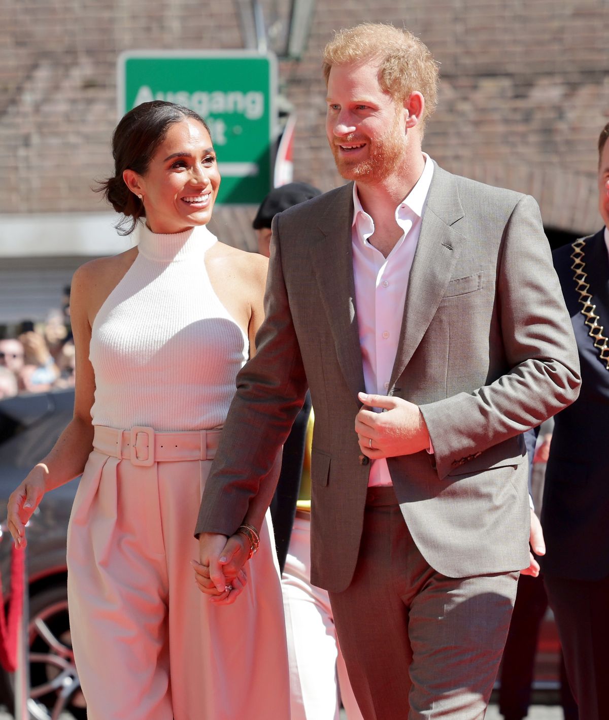 dusseldorf, germany september 06 prince harry, duke of sussex and meghan, duchess of sussex arrive at the town hall during the invictus games dusseldorf 2023 one year to go events, on september 06, 2022 in dusseldorf, germany the invictus games is an international multi sport event first held in 2014, for wounded, injured and sick servicemen and women, both serving and veterans the games were founded by prince harry, duke of sussex whos inspiration came from his visit to the warrior games in the united states, where he witnessed the ability of sport to help both psychologically and physically photo by chris jacksongetty images for invictus games dusseldorf 2023