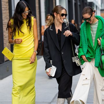 new york, new york september 10 guests laughing outside tibi on september 10, 2022 in new york city photo by christian vieriggetty images
