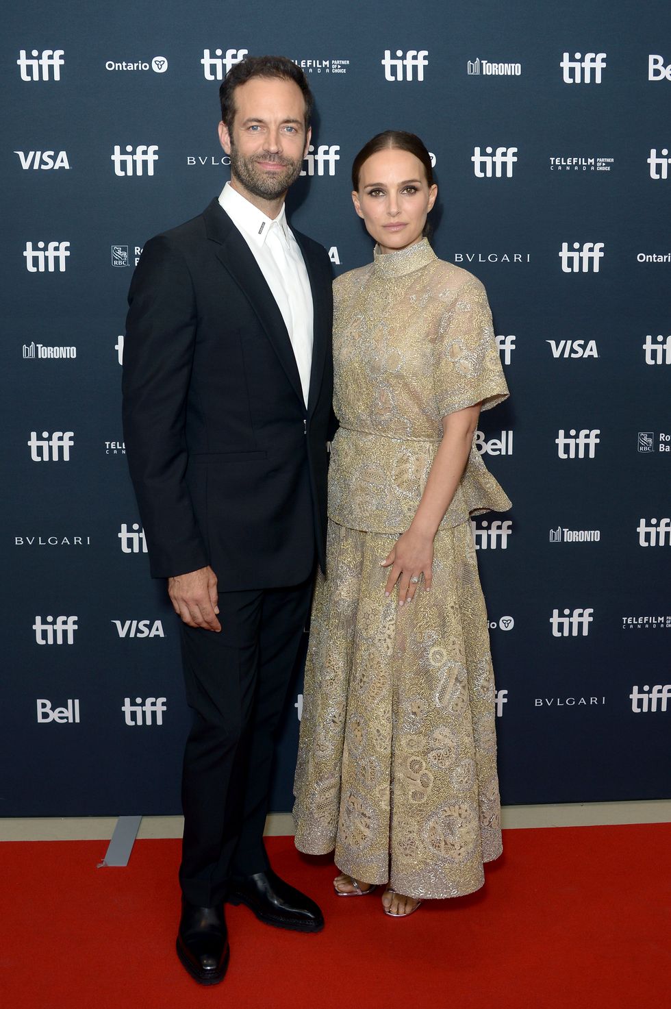 toronto, ontario september 11 l r benjamin millepied and natalie portman attends the carmen premiere during the 2022 toronto international film festival at tiff bell lightbox on september 11, 2022 in toronto, ontario photo by unique nicolegetty images