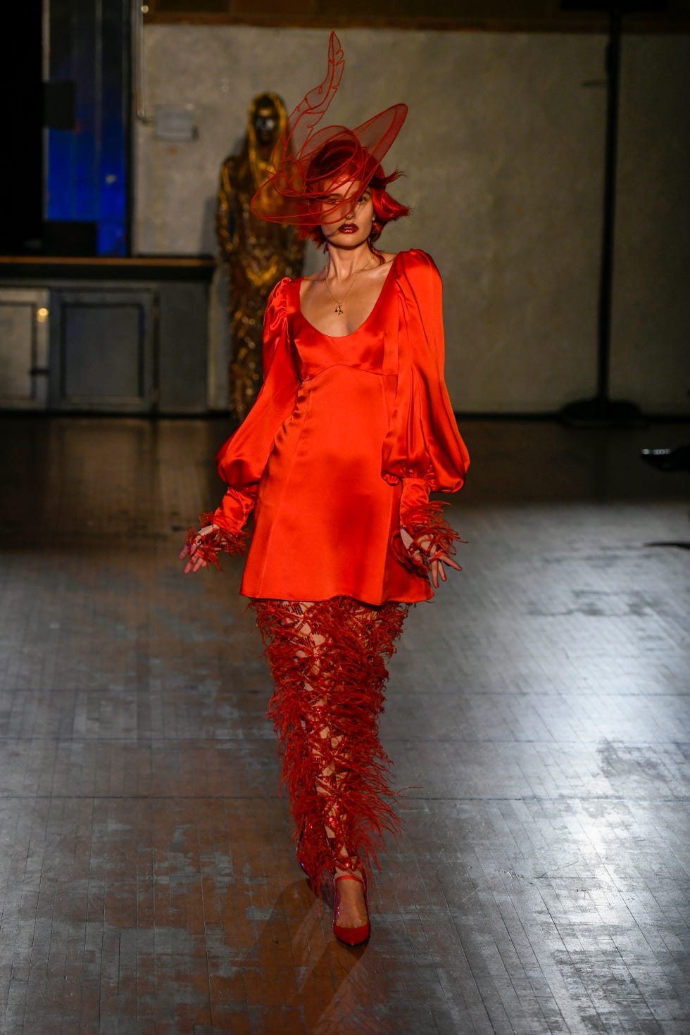 new york, new york   september 14 a model walks the runway for the wiederhoeft fashion show during september 2022 new york fashion week the shows on september 14, 2022 in new york city photo by fernanda calfatgetty images for nyfw the shows