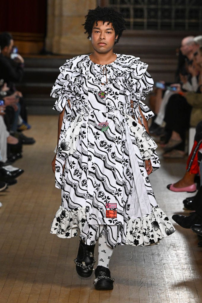 london, england september 16 a model walks the runway during the chopova lowena ready to wear springsummer 2023 fashion show as part of the london fashion week on september 16, 2022 in london, united kingdom photo by victor virgilegamma rapho via getty images