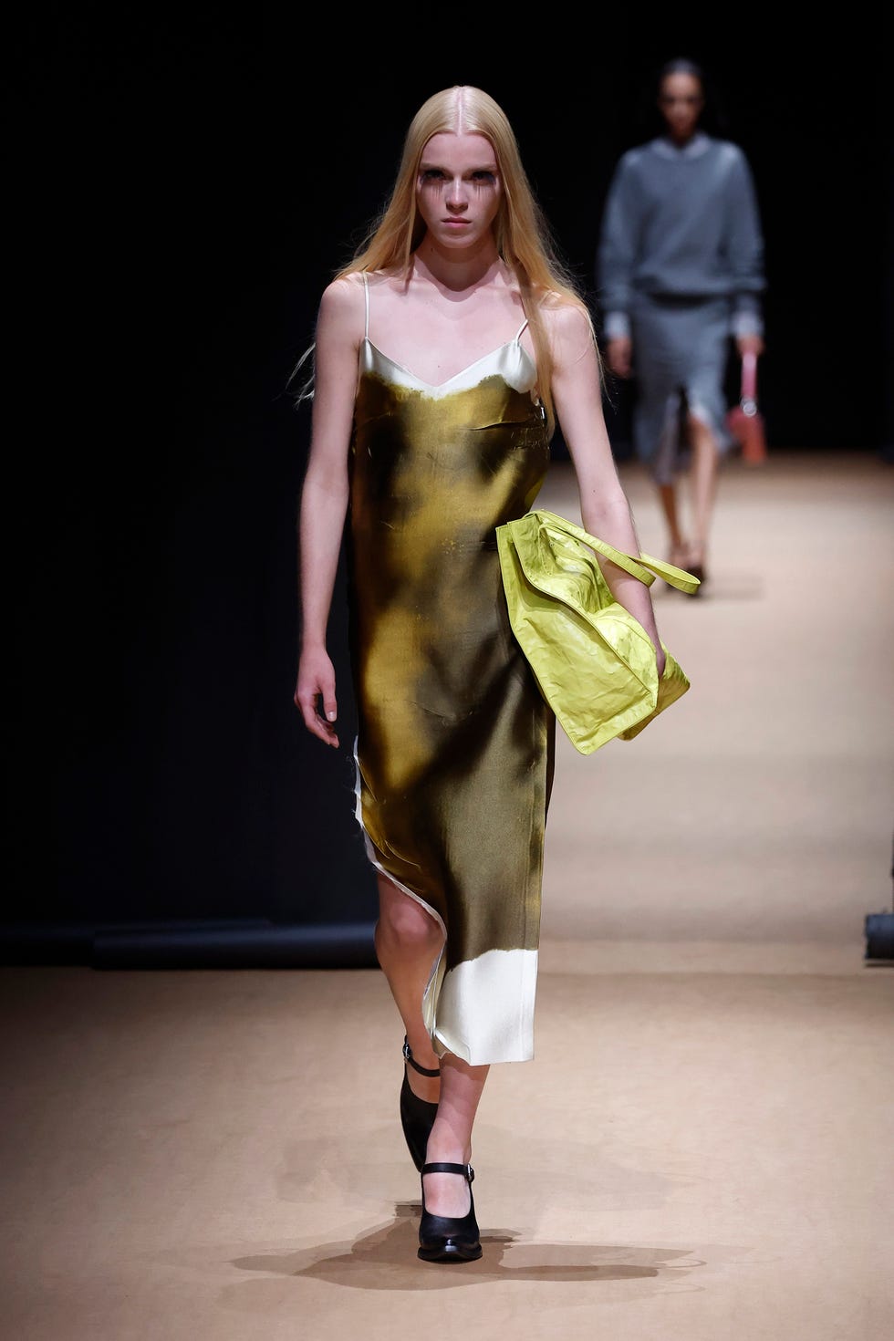 a model walks the runway of the prada fashion show during the milan fashion week womenswear springsummer 2023 on september 22, 2022 in milan, italy photo by estropgetty images