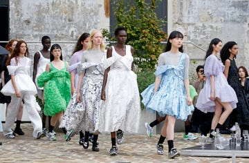 paris, france september 28 editorial use only for non editorial use please seek approval from fashion house models walk the runway during the cecilie bahnsen womenswear springsummer 2023 show as part of paris fashion week on september 28, 2022 in paris, france photo by thierry chesnotgetty images