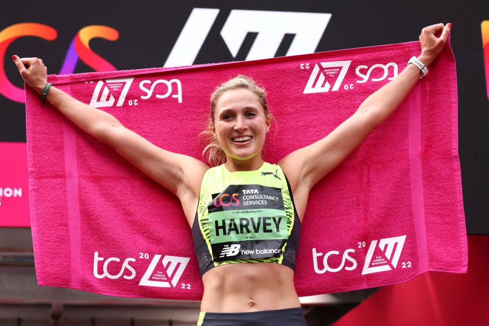 rose harvey finishing top british runner in the 2022 london marathon