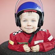Helmet, Child, Toddler, Personal protective equipment, Cheek, Outerwear, Headgear, Motorcycle helmet, Fun, Baby, 