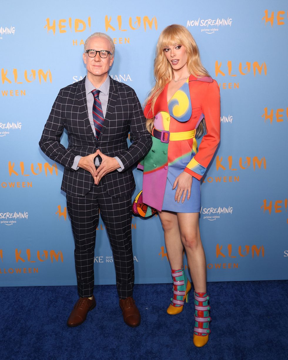 new york, new york october 31 jeremy scott and gigi goode attend heidi klums 2022 halloween party at cathedrale at moxy hotel on october 31, 2022 in new york city photo by taylor hillgetty images