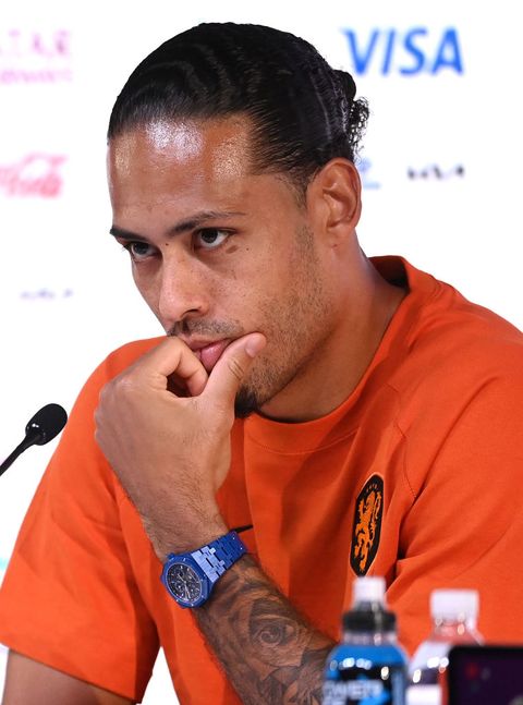doha, qatar november 20 captain virgil van dijk of netherlands speaks to the media ahead of their match against senegal during the netherlands press conference at mcc on november 20, 2022 in doha, qatar photo by stu forstergetty images