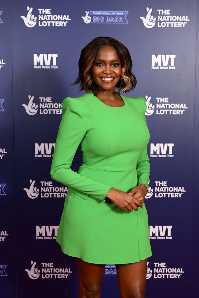 london, england december 06 oti mabuse attends the national lotterys big bash to celebrate 2022s entertainment packed year at ovo arena wembley on december 06, 2022 in london, england coming to itv and itvx on 31st december photo by jeff spicergetty images for the national lottery