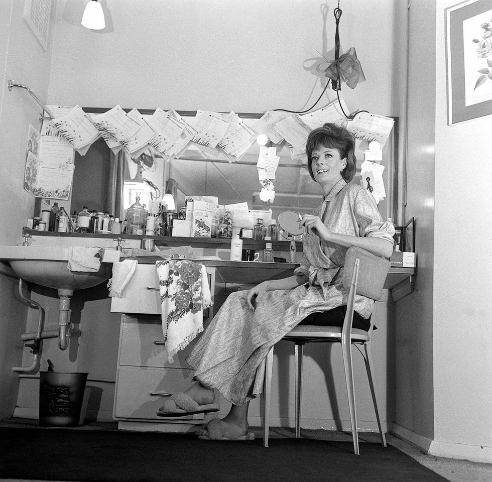 actress maggie smith in her dressing room 4th april 1963