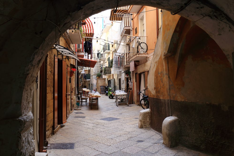 view of a typical alley in barivecchia old bari