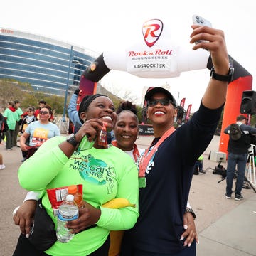Rock 'n' Roll Running Series Arizona tempe, arizona january 14 runners pose for photos after finishing the rock n roll running series 5 on january 14, 2023 in tempe, arizona photo by meg oliphantgetty images for rock n roll marathon