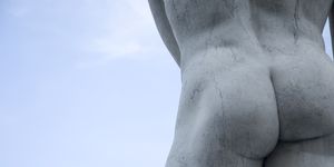 a back of marble statue