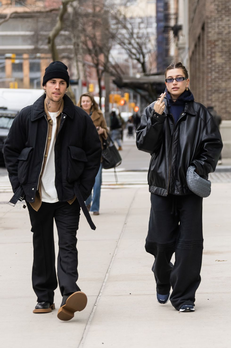 new york, new york january 25 justin bieber l and hailey bieber are seen in tribeca on january 25, 2023 in new york city photo by gothamgc images