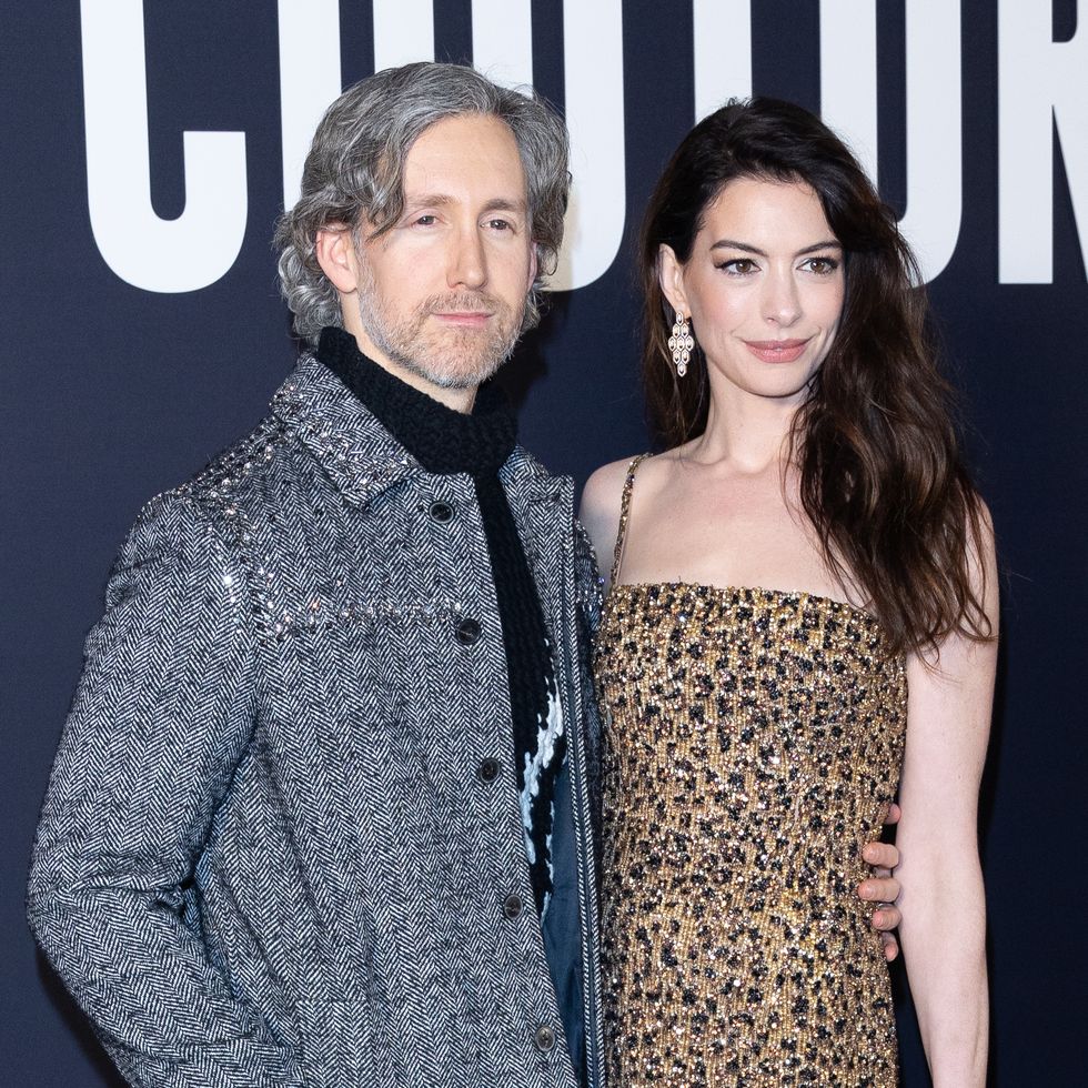 paris, france january 25 editorial use only for non editorial use please seek approval from fashion house l r adam shulman and anne hathaway attend the valentino haute couture spring summer 2023 show as part of paris fashion week on january 25, 2023 in paris, france photo by marc piaseckiwireimage