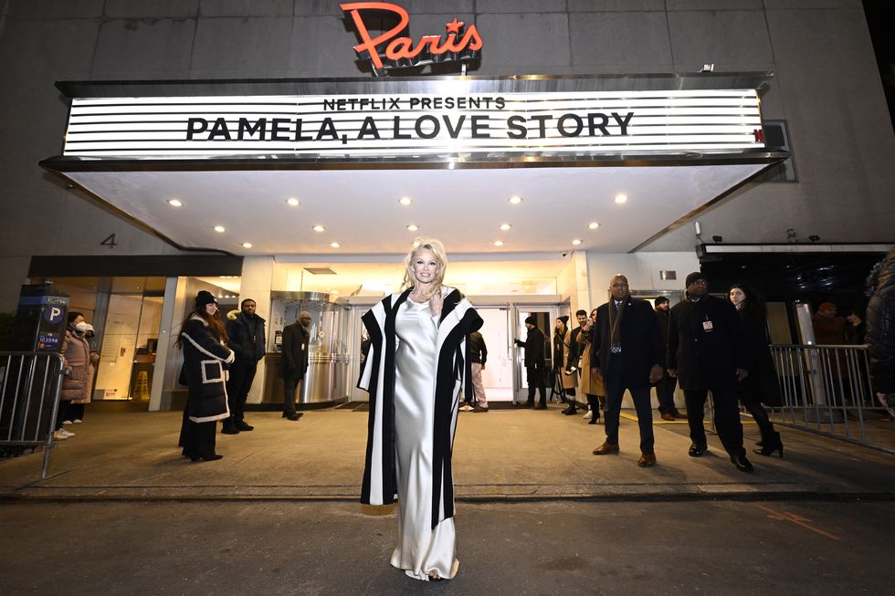 new york, new york february 01 pamela anderson attends the "pamela, a love story" ny special screening at the paris theatre on february 01, 2023 in new york city photo by roy rochlingetty images for netflix