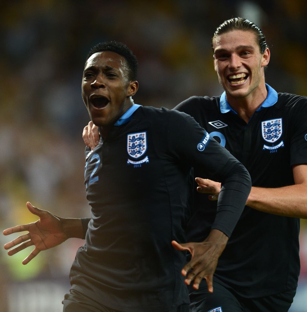 english forward danny welbeck  l celebrates after scoring a goal during the euro 2012 championships football match sweden vs england on june 15, 2012 at the olympic stadium in kiev afp photo  jeff pachoud        photo credit should read jeff pachoudafpgettyimages