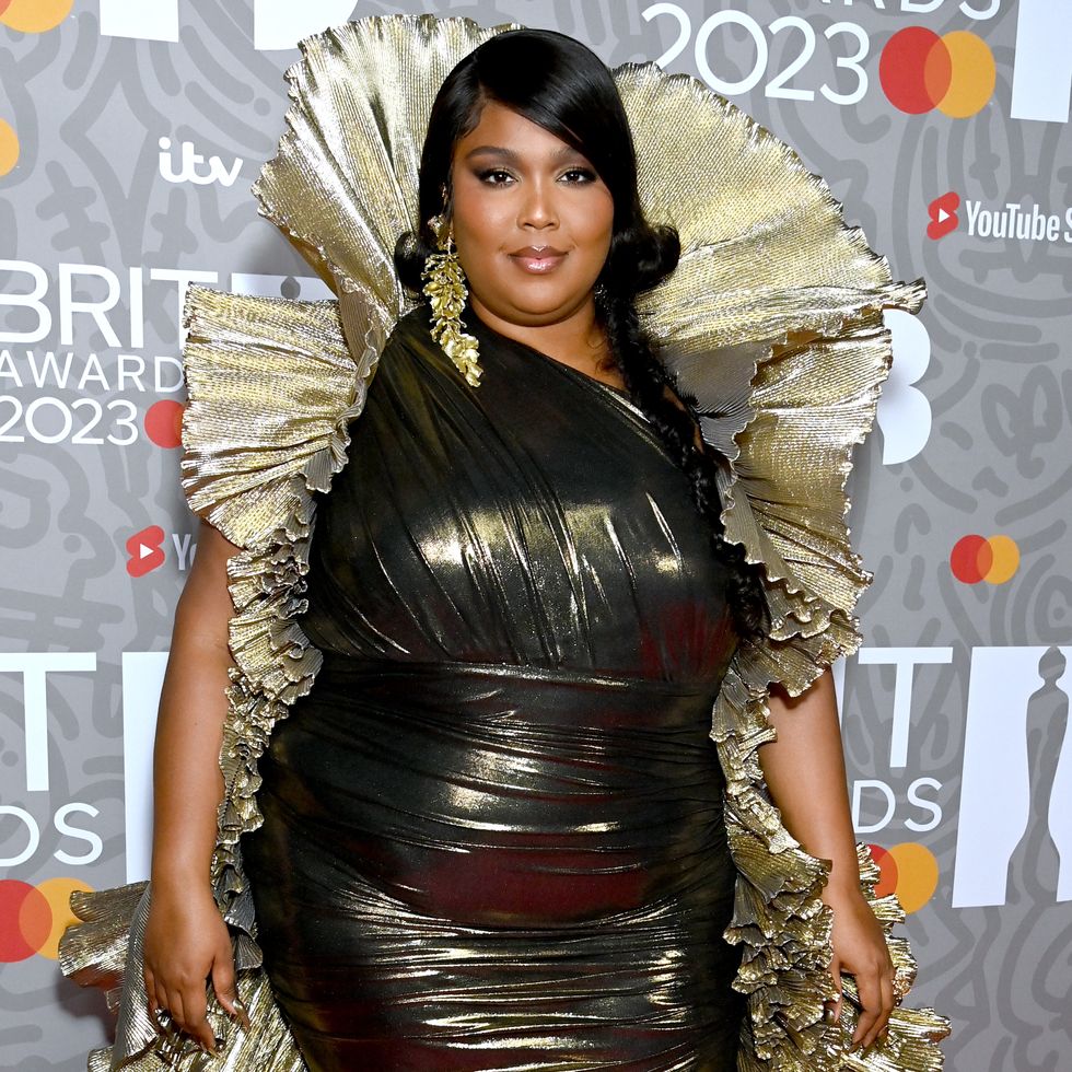 london, england february 11 editorial use only lizzo attends the brit awards 2023 at the o2 arena on february 11, 2023 in london, england photo by dave j hogangetty images
