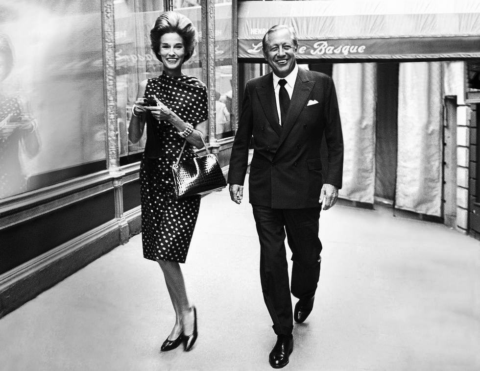 babe and bill paley outside la cote basque, 1965 photo by fairchild archivepenske media via getty images