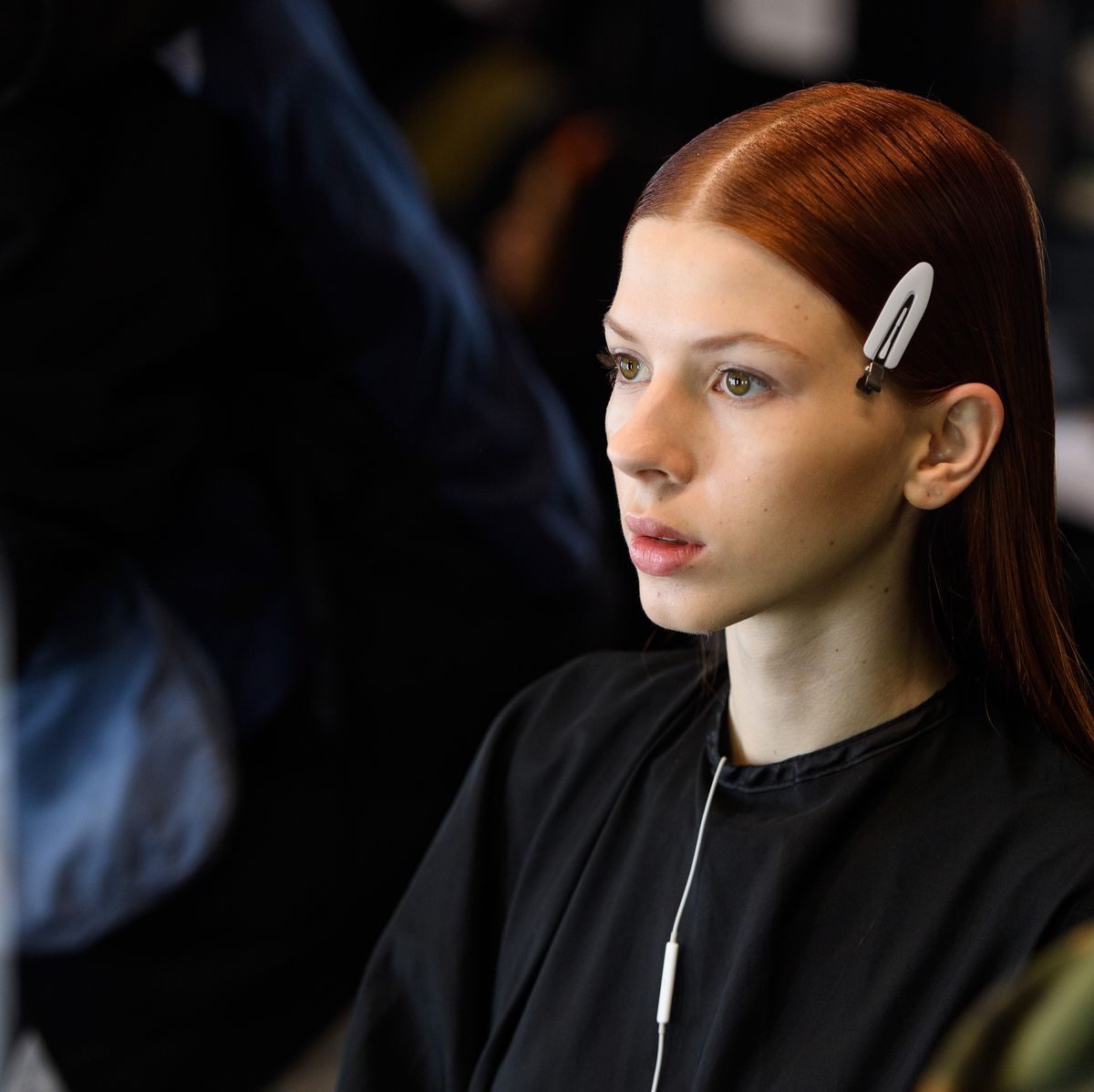 london, england february 20 a model has their hair done backstage ahead of the saul nash show during london fashion week february 2023 on february 20, 2023 in london, england photo by polly thomasbfcgetty images