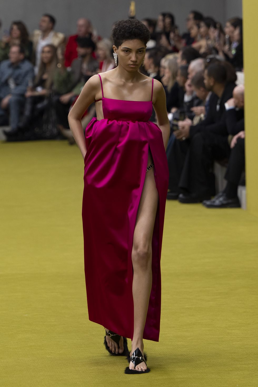milan, italy february 24 a model walks the runway during the gucci ready to wear fallwinter 2023 2024 fashion show as part of the milan fashion week on february 24, 2023 in milan, italy photo by victor virgilegamma rapho via getty images