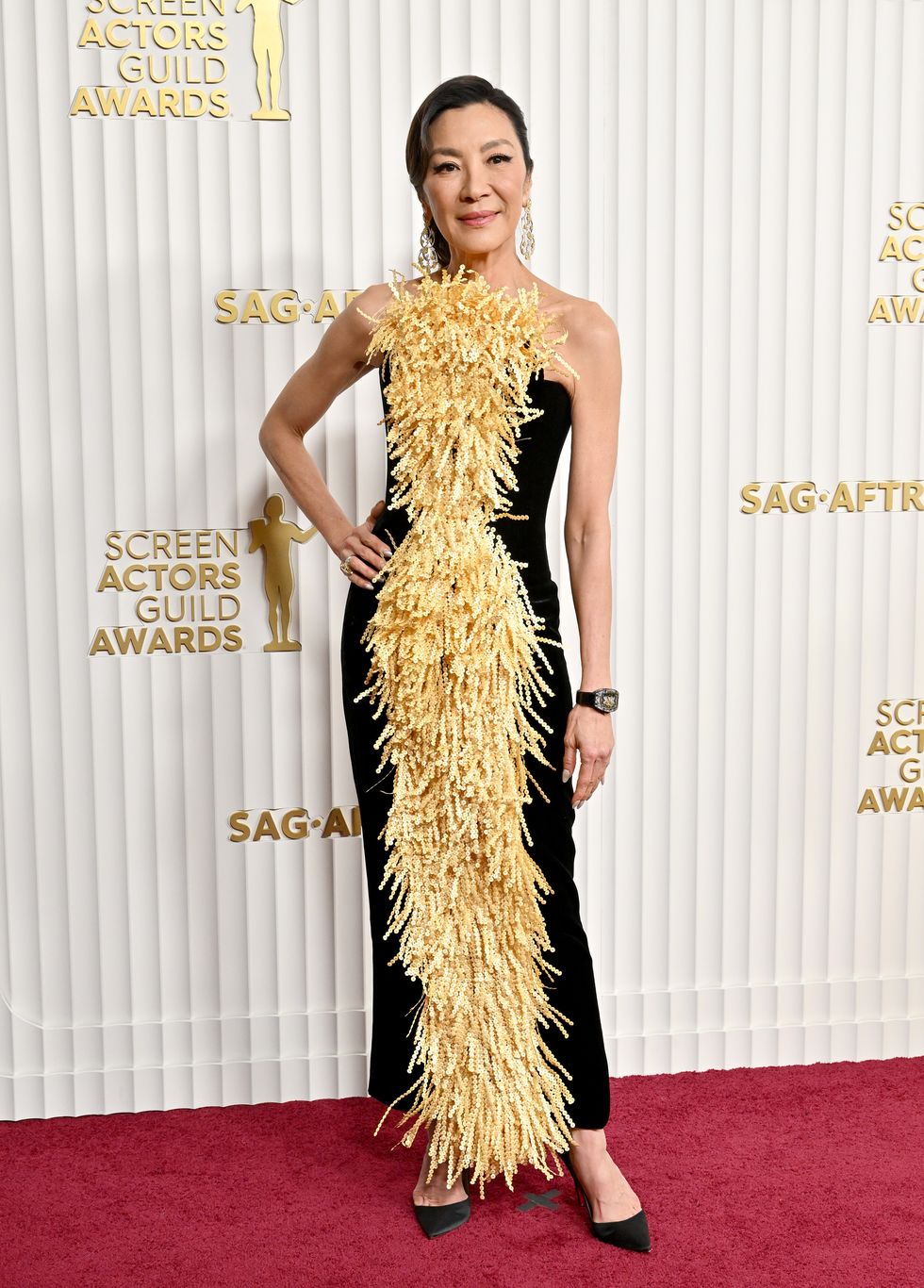 los angeles, california february 26 michelle yeoh attends the 29th annual screen actors guild awards at fairmont century plaza on february 26, 2023 in los angeles, california photo by axellebauer griffinfilmmagic