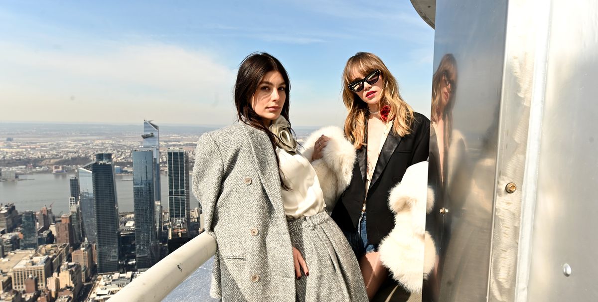 new york, new york february 27 camila morrone and suki waterhouse attend as the cast of daisy jones the six visits the empire state building ahead of its upcoming premiere at the empire state building on february 27, 2023 in new york city photo by noam galaigetty images for empire state realty trust