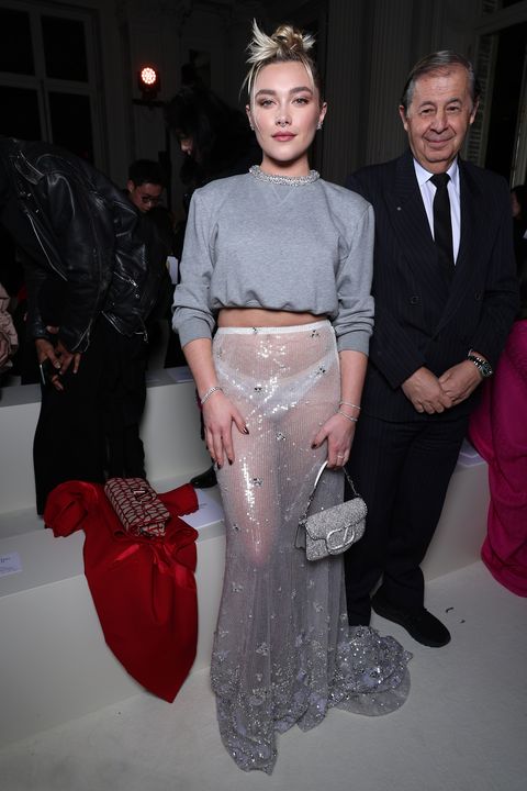 paris, france march 05 editorial use only for non editorial use please seek approval from fashion house florence pugh attends the valentino womenswear fall winter 2023 2024 show as part of paris fashion week on march 05, 2023 in paris, france photo by pascal le segretaingetty images