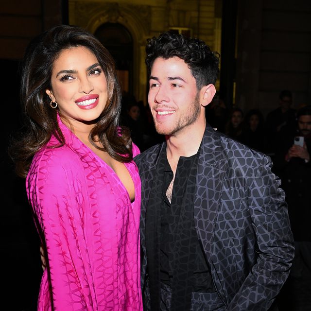Priyanka Chopra and Nick Jonas Coordinate Looks for Valentino's Paris Show