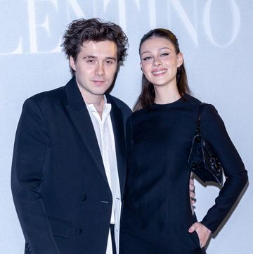paris, france march 05 editorial use only for non editorial use please seek approval from fashion house l r brooklyn beckham and nicola peltz attend the valentino womenswear fall winter 2023 2024 show as part of paris fashion week on march 05, 2023 in paris, france photo by marc piaseckiwireimage