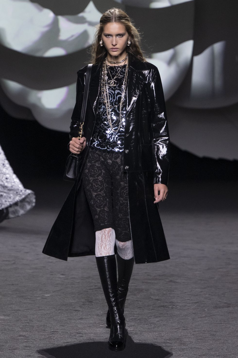 paris, france march 07 a model walks the runway during the chanel ready to wear fallwinter 2023 2024 fashion show as part of the paris fashion week on march 7, 2023 in paris, france photo by victor virgilegamma rapho via getty images
