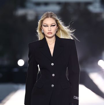 west hollywood, california march 09 gigi hadid walks the runway during the versace fw23 show at pacific design center on march 09, 2023 in west hollywood, california photo by arturo holmesgetty images