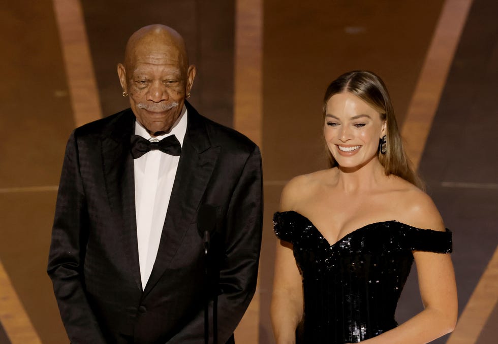 margot robbie and morgan freeman