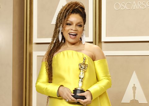 hollywood, california march 12 ruth e carter, winner of the best costume design award for black panther wakanda forever, poses in the press room during the 95th annual academy awards on march 12, 2023 in hollywood, california photo by mike coppolagetty images