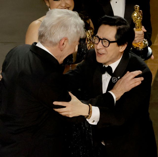 hollywood, california march 12 ke huy quan r accepts the award for best picture for everything everywhere all at once from harrison ford onstage during the 95th annual academy awards at dolby theatre on march 12, 2023 in hollywood, california photo by kevin wintergetty images