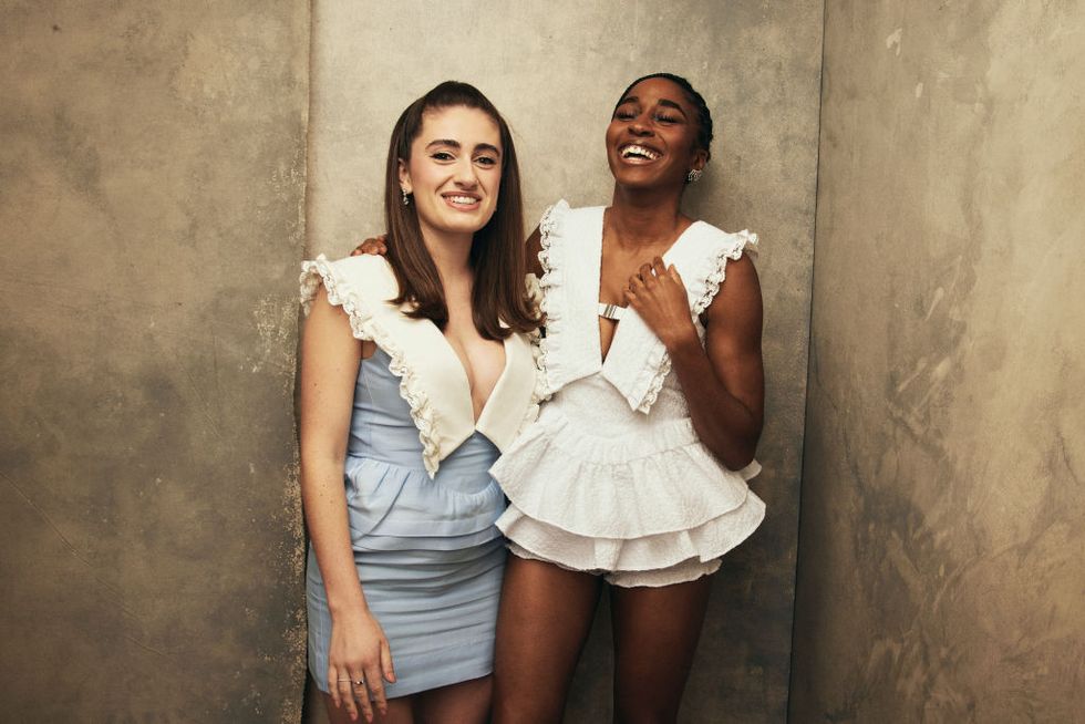 austin, tx march 11 l r ayo edebiri and rachel sennott of bottoms pose for a portrait at sxsw film festival on march 11, 2023 in austin, texas photo by robby kleingetty images