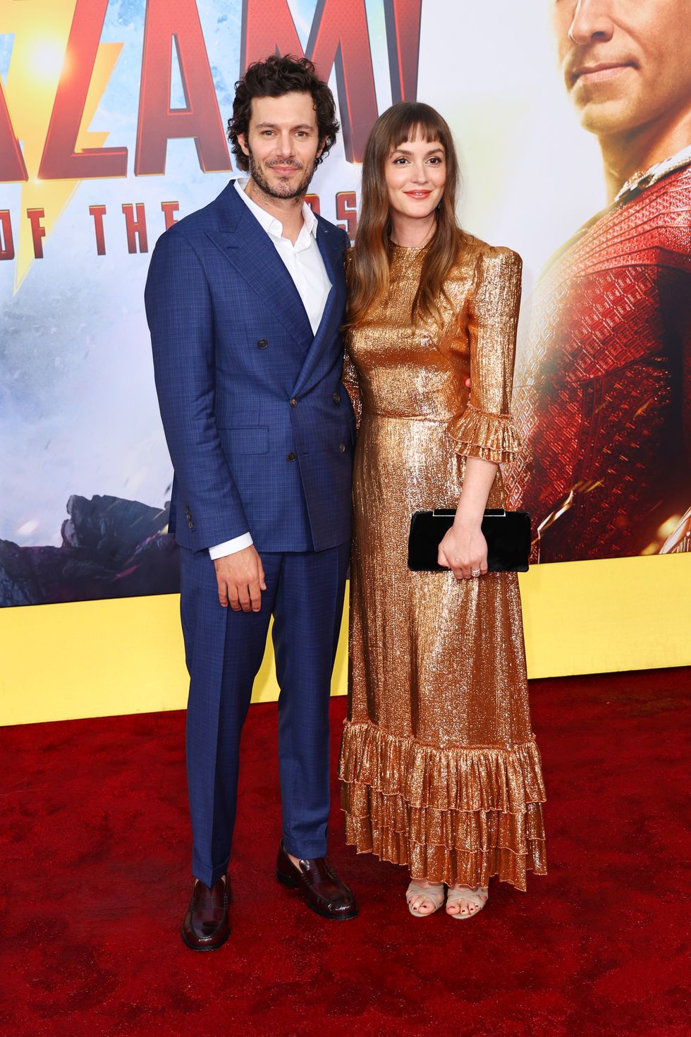 los angeles, california march 14 leighton meester and adam brody attend the premiere of warner bros shazam 2 arrivals at regency village theatre on march 14, 2023 in los angeles, california photo by leon bennettgetty images