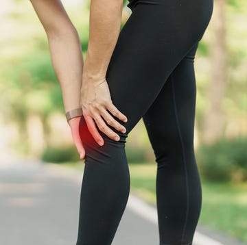 adult woman with muscle pain during running. runner have knee ache due to Runners Knee or Patellofemoral Pain Syndrome, osteoarthritis and Patellar Tendinitis. Sports injuries and medical concept adult woman with muscle pain during running runner have knee ache due to runners knee or patellofemoral pain syndrome, osteoarthritis and patellar tendinitis sports injuries and medical concept