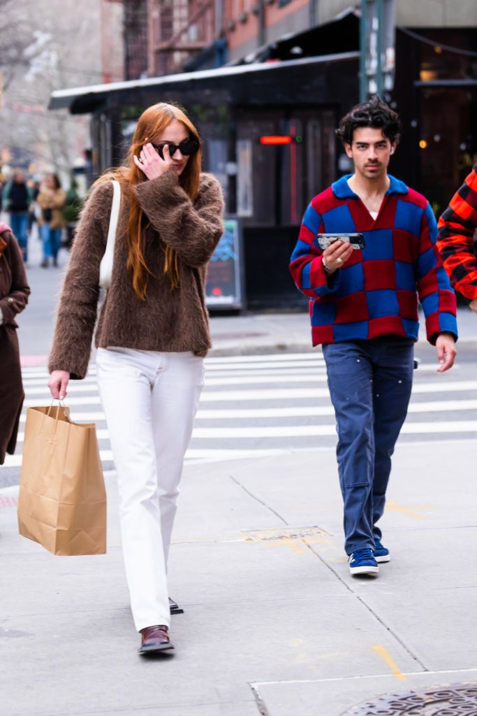 Sophie Turner Wears a Striped Top While Out With Joe Jonas